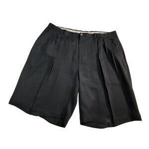 Tommy Bahama Black Silk Shorts Men's 42 Pleated Educore Preppy Relax Fit